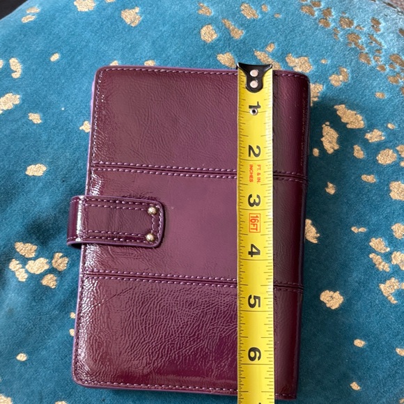 Coach Glossy Patent Agenda Cover in Wine - Picture 3 of 8